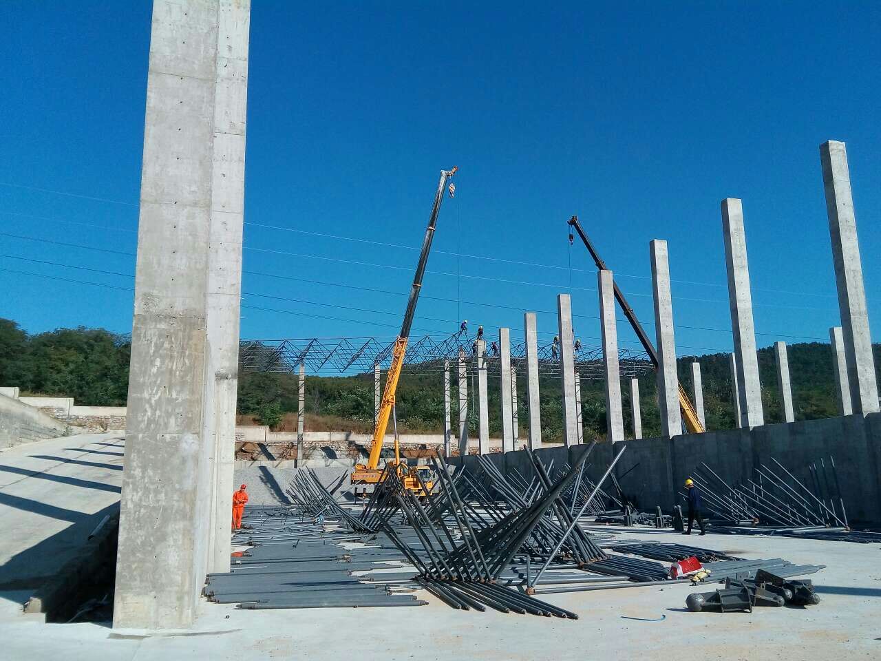 晋江威海搅拌站网架
